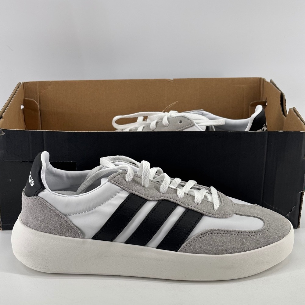 Adidas Barreda Decode J Youth Size 5.5 White Grey Black Suede Sneakers JQ8854